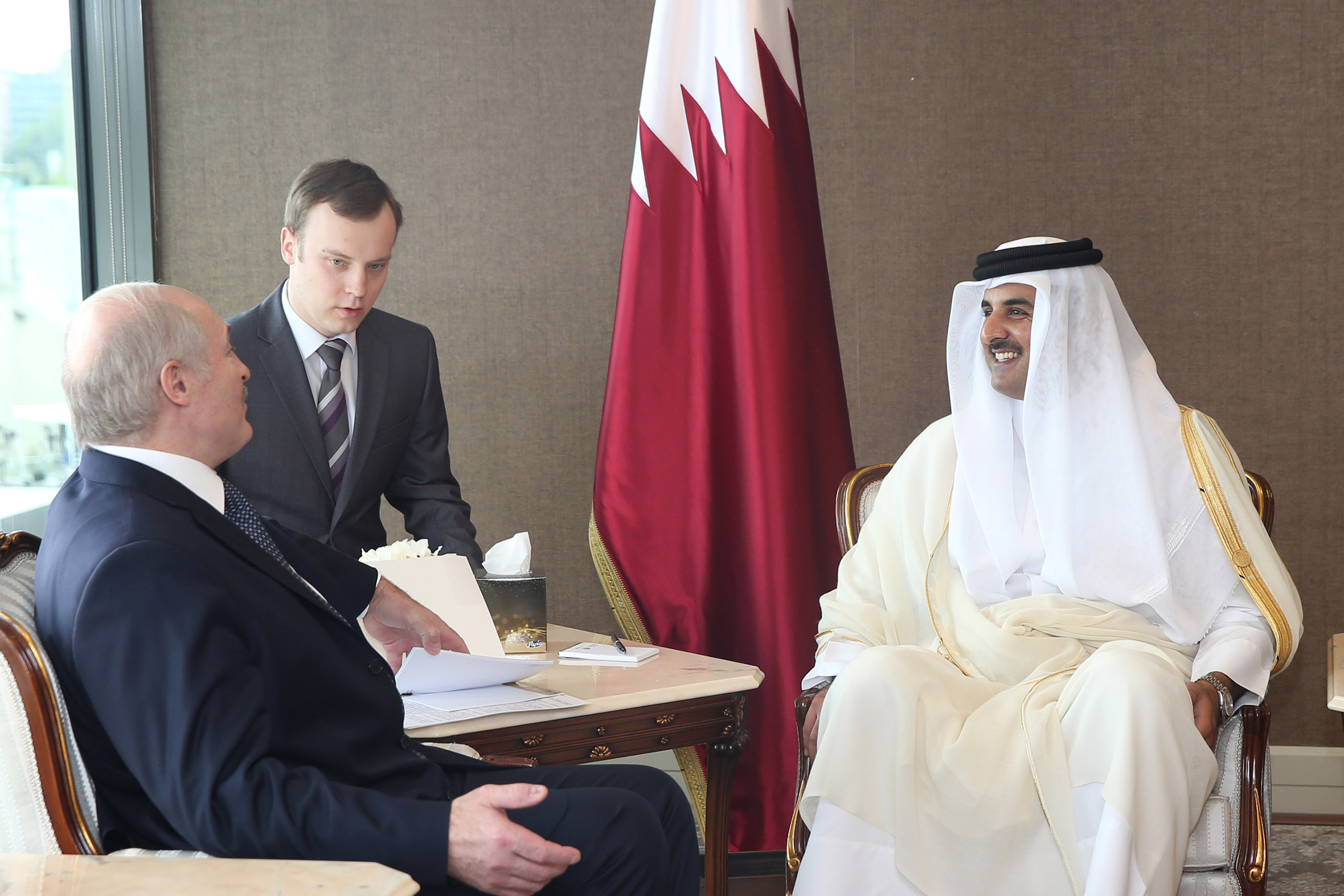 Hh The Amir Meets President Of Belarus